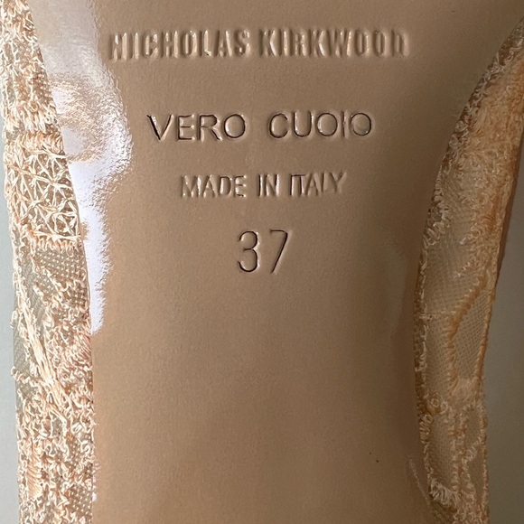 Nicholas Kirkwood Pearl Blush Lace Flats - Picture 6 of 10